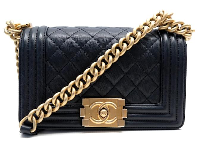 BOLSO DE MANO CHANEL PETIT BOY A67085 DE PIEL CAVIAR NEGRO CON MONEDERO BANDOLERA Cuero  ref.1377755