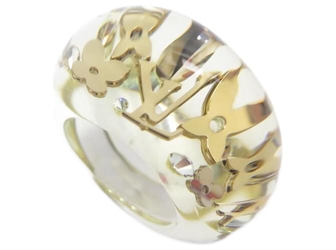 NEW LOUIS VUITTON RING INCLUSION MONOGRAM T52 IN TRANSPARENT RESIN RING  ref.1377796