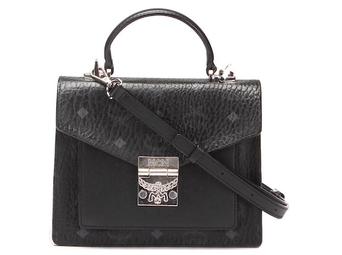 Bolso bandolera de lona Patricia Satchel pequeño MCM Visetos en buen estado Lienzo  ref.1377840