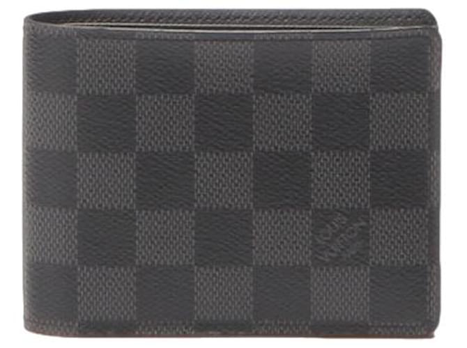Louis Vuitton Damier Graphite Portefeuille Slender Canvas Short Wallet N63261 en bon état Toile  ref.1377859