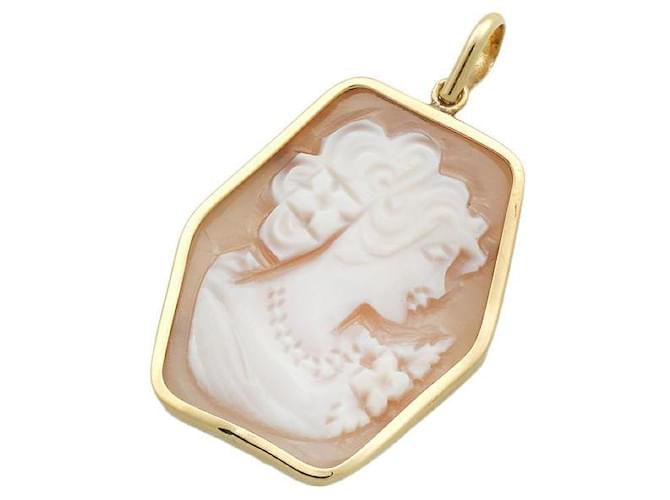 & Other Stories [Luxo] 18k Gold Shell Cameo Pingente Pingente de metal em excelente estado  ref.1377866