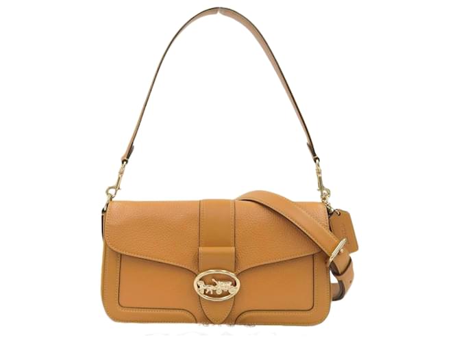 Coach Leder-Umhängetasche Georgie in sehr gutem Zustand Orange  ref.1377869