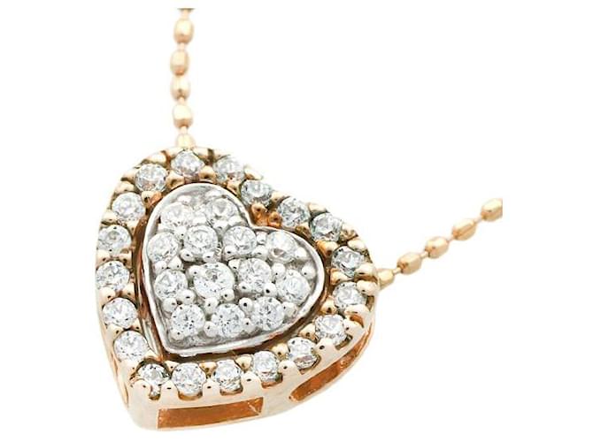 & Other Stories LuxUness 10k Collana con ciondolo a cuore in oro e diamanti Collana in metallo in condizioni eccellenti D'oro  ref.1377884