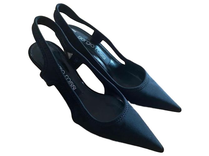 Escarpins Slingback Sergio Rossi Noirs