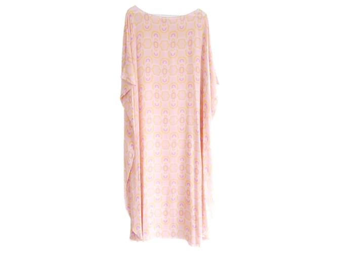 Autre Marque Julia Clancey Madam Olympia Fondant Georgette Kaftan dress Pink Silk  ref.1377914