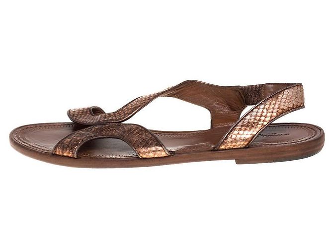 Bottega Veneta Sandalias de bronce Python