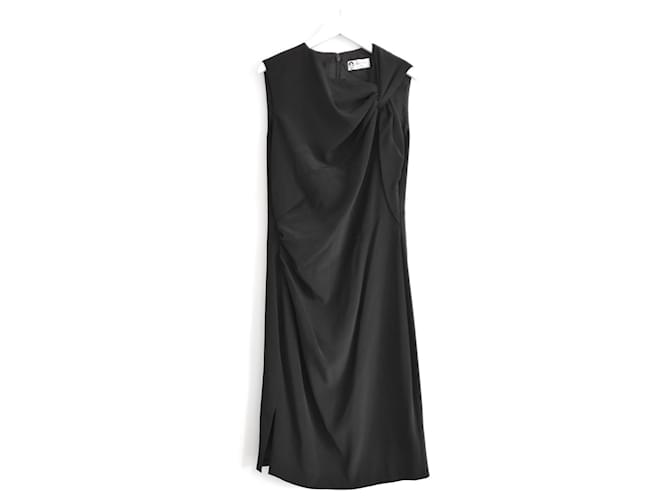 Lanvin black twist detail sheath dress Triacetate  ref.1377919
