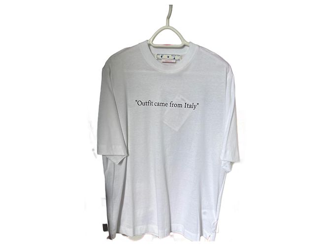 Camiseta blanca de algodón Off White Blanco