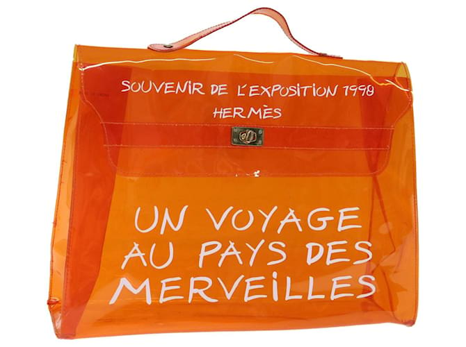Hermès HERMES Borsa a mano Kelly in vinile Vinile arancione Auth 73614  ref.1377943
