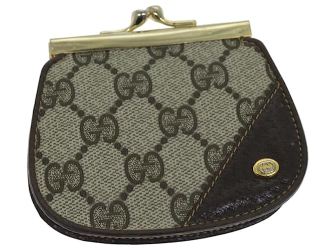 Bolsa de moedas GUCCI GG Supreme PVC Bege 64 03 114 Auth am6199  ref.1378009