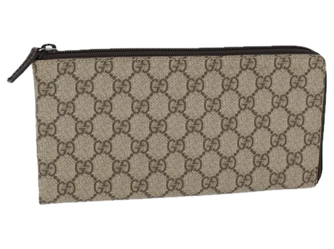 Portefeuille long GUCCI GG Supreme PVC Beige 115261 Auth ki4412  ref.1378034