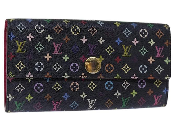 LOUIS VUITTON Monogram Multicolor PortefeuilleSarah Wallet M93747 Auth 73947 Black  ref.1378037