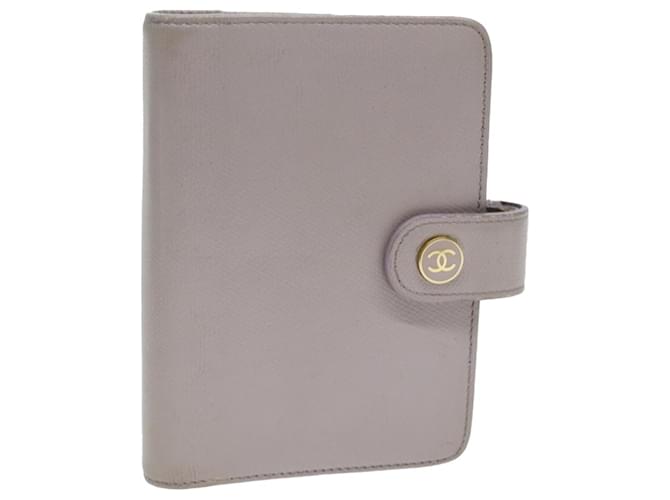 CHANEL Day Planner Cover Leather Gray CC Auth am6197 Grey  ref.1378043