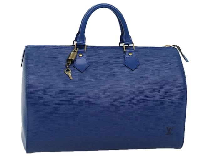 LOUIS VUITTON Epi Speedy 35 Borsa a mano Toledo Blu M42995 LV Auth 72296 Pelle  ref.1378044