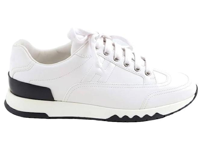 Hermès Sneakers aus Leder Weiß  ref.1378072