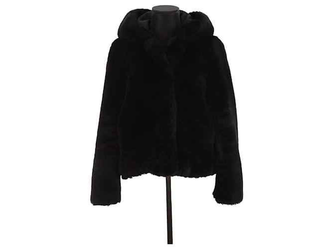 Sandro Black coat Polyester  ref.1378079