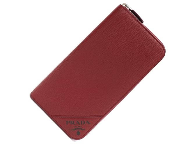 Prada Saffiano Bordeaux Couro  ref.1378114