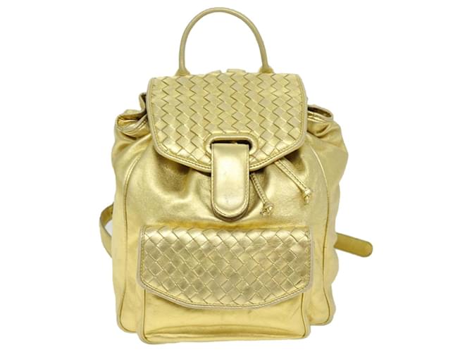 Bottega Veneta Intrecciato Dorado Cuero  ref.1378283