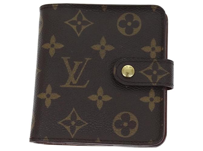 Louis Vuitton Compact zip Brown Cloth  ref.1378286