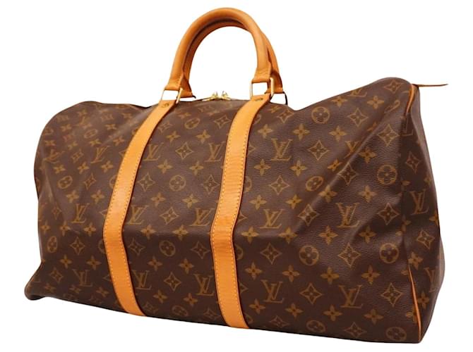 Louis Vuitton Keepall 50 Marrone Tela  ref.1378332