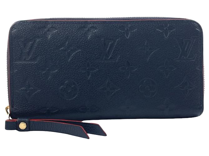 Louis Vuitton Portefeuille zippy Navy blue Leather  ref.1378410