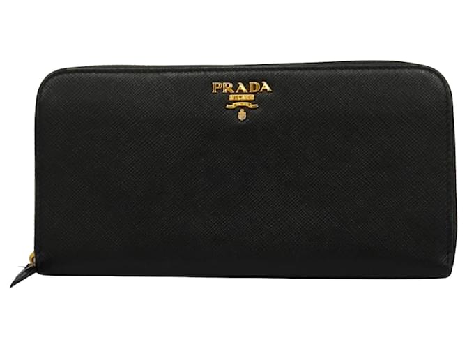 Prada Saffiano Schwarz Leder  ref.1378541