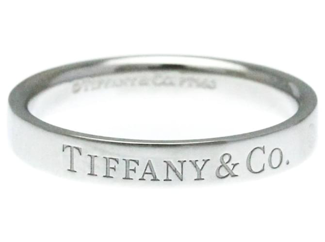 Tiffany & Co banda plana Plata Platino  ref.1378583
