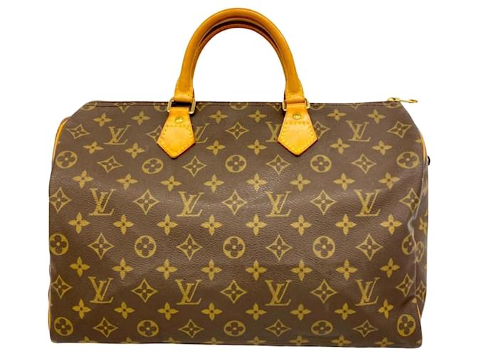 Speedy Louis Vuitton Rápido 35 Marrom Lona  ref.1378597