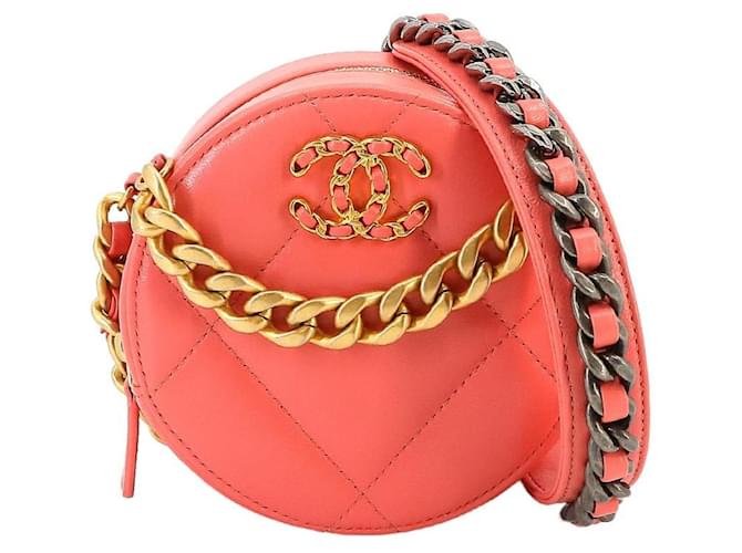 Chanel 19 Chanel Canale Canale 19 Rosa Pelle  ref.1378633