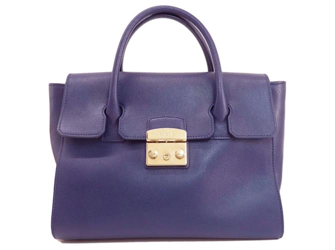 Furla Marineblau Leder  ref.1378660