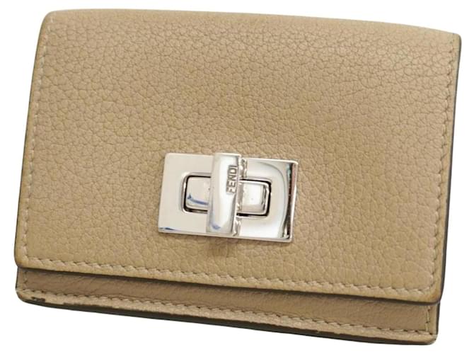 Fendi Peekaboo Beige Leder  ref.1378718