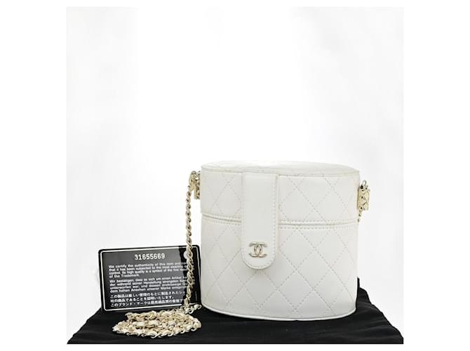 Chanel Vanity Blanco Cuero  ref.1378857
