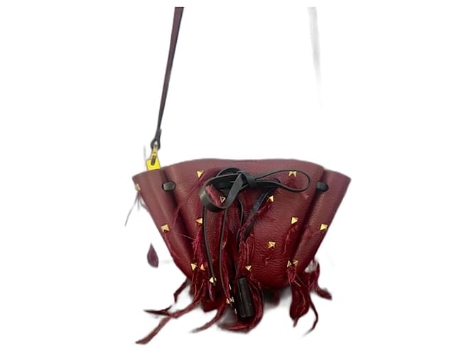 Valentino Garavani Handbags Dark red Leatherette  ref.1378884