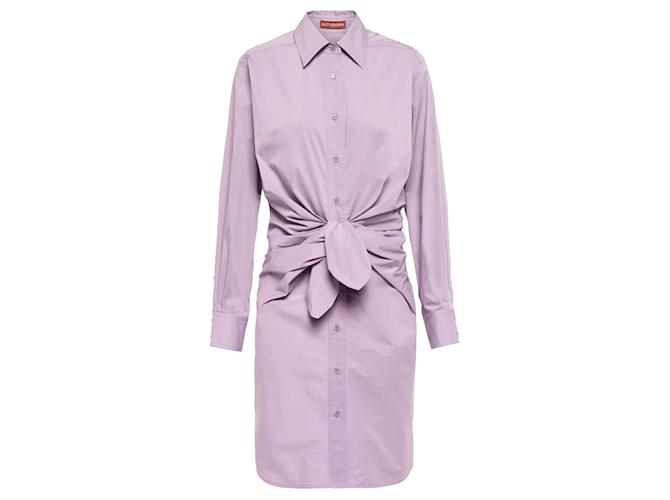Altuzarra Chloris tie-waist lilac cotton-poplin shirt dress Purple  ref.1378892