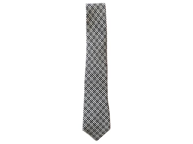 Cravate fantaisie optique Hermès Paris. Soie Multicolore  ref.1378898