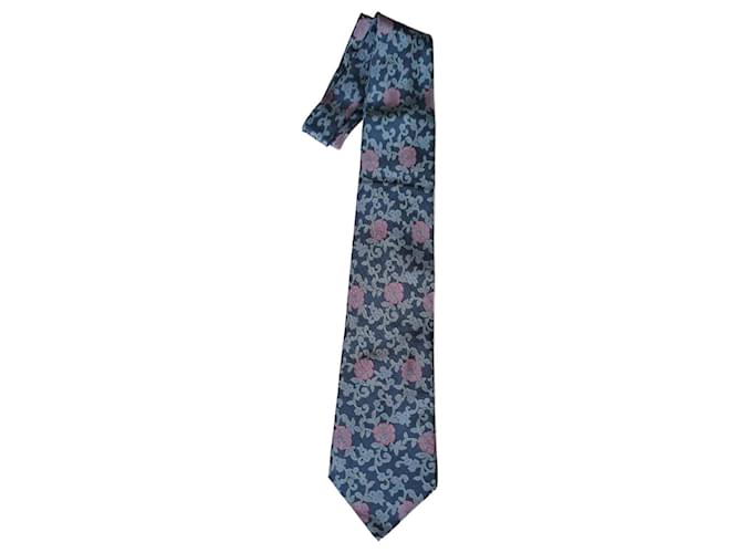 Cravate à motif floral Pierre Cardin Paris. Soie Multicolore  ref.1378902