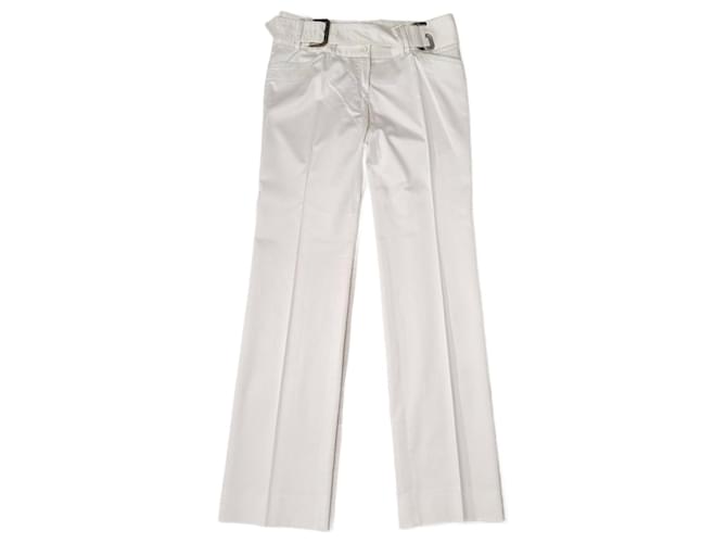 Calças brancas femininas Dolce & Gabbana y2k Branco Algodão  ref.1378906