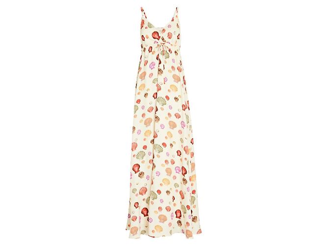 L'Agence Das Sachi Shell Print Maxikleid der Agentur. Roh