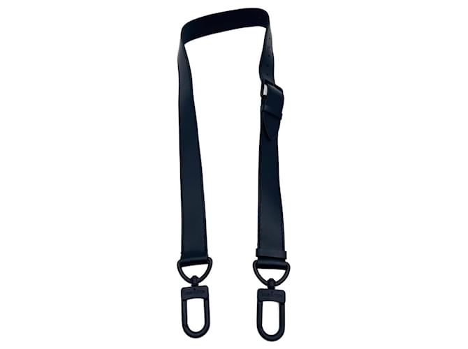 Alça larga removível e ajustável Louis Vuitton para bolsas de viagem messenger preta. Preto Couro  ref.1378941