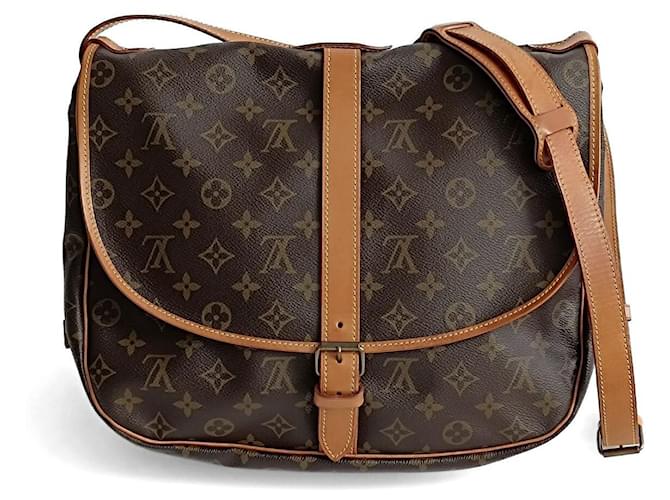 Louis Vuitton Bolso unisex Louis Vuitton Monograma Saumur GM Castaño  ref.1378953