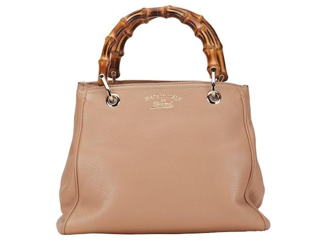 Gucci Bamboo Beige Leather  ref.1378956
