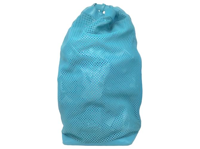 Autre Marque Celine Turquoise Perforated Leather Backpack Blue  ref.1379019