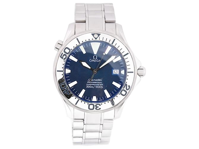 Omega Seamaster 2255.80 80583324 SS AT 41 mm relógio azul Aço  ref.1379046