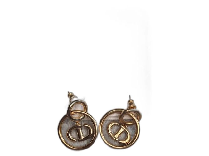 Dior CD single round hoops Doré