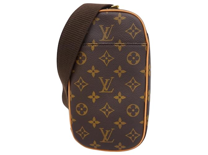 Louis Vuitton Pochette gange Brown Cloth  ref.1379093