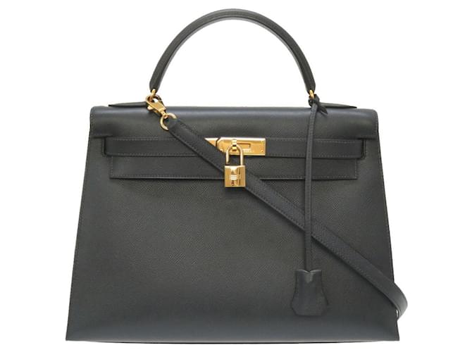 Hermès Hermes Kelly 32 Blu navy Pelle  ref.1379188