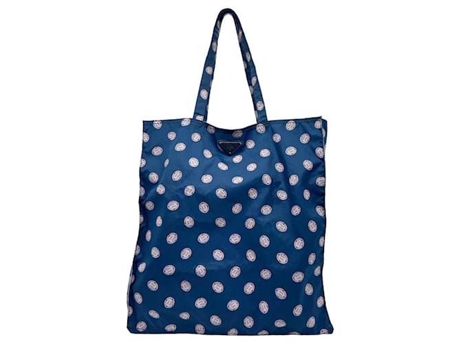 Tote Prada Tessuto Blau Synthetisch  ref.1379190