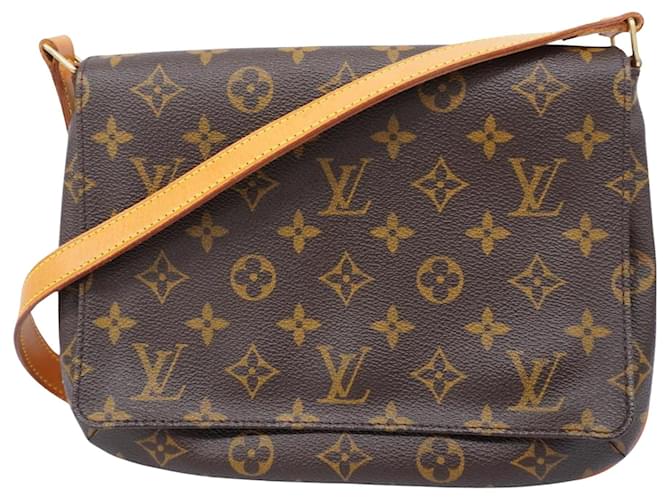 Louis Vuitton Musette Tango Marrom Lona  ref.1379218