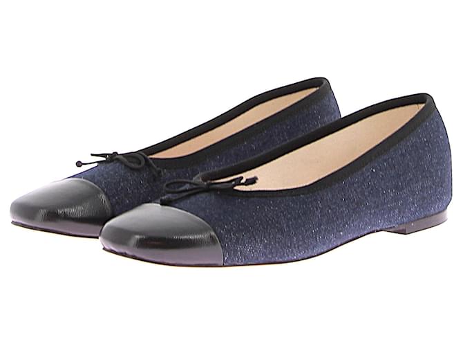 J.CREW Ballerines T.US 9 Toile Bleu  ref.1379265