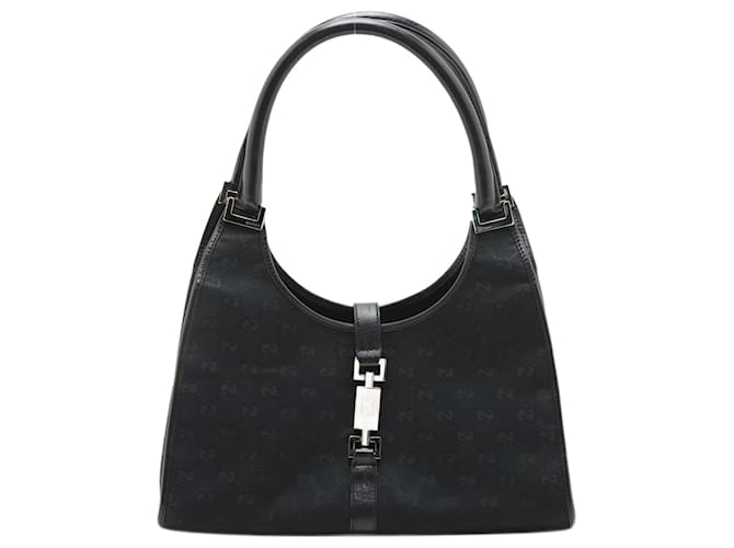 Gucci Bolsa tiracolo New Jackie preta em lona GG Preto  ref.1379290